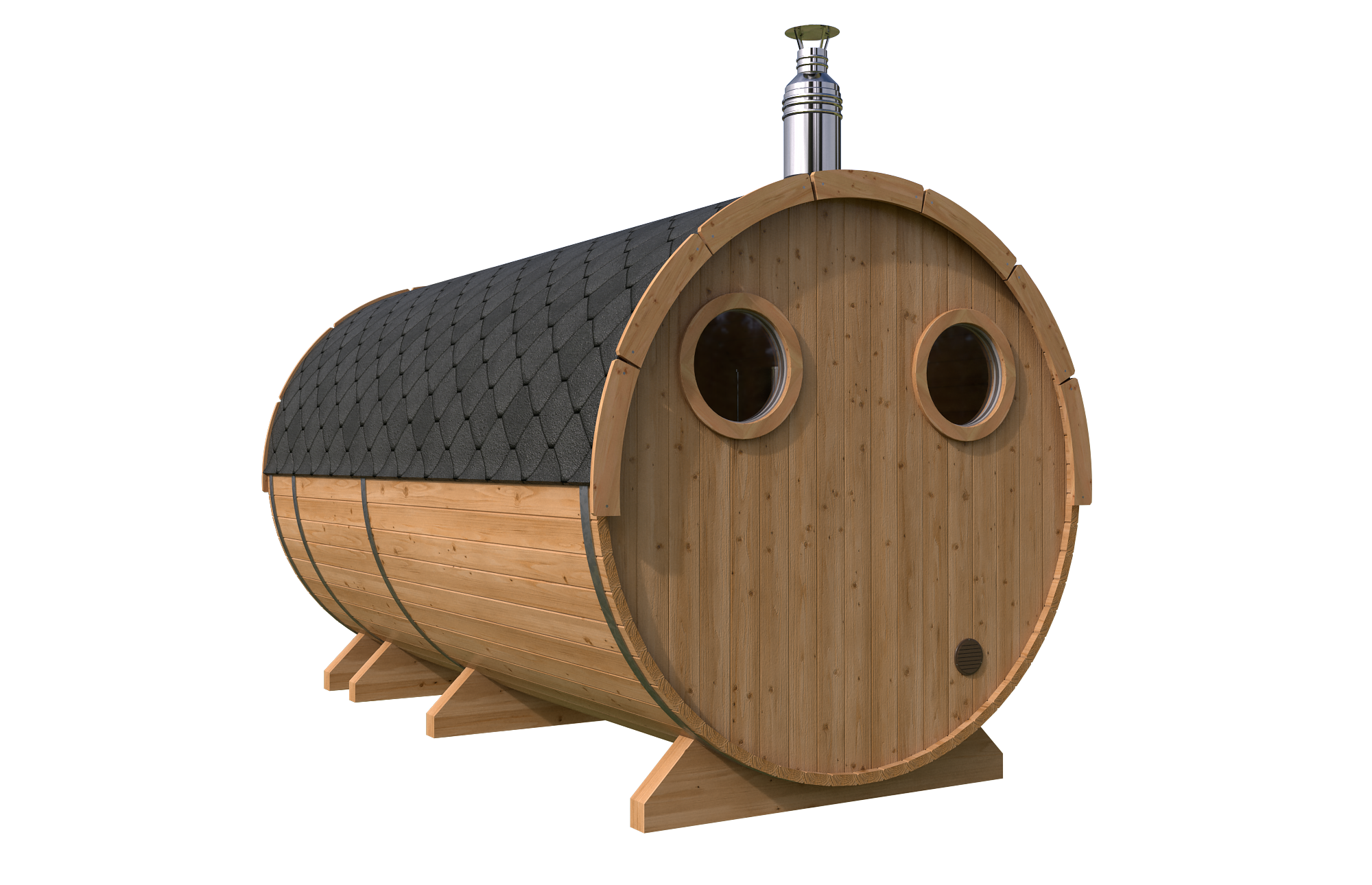 Två fasta runda fönster Ø 400 mm