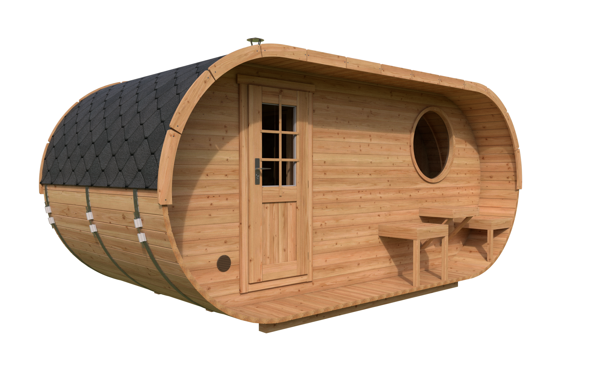 Saunio Oval Medium med terrass